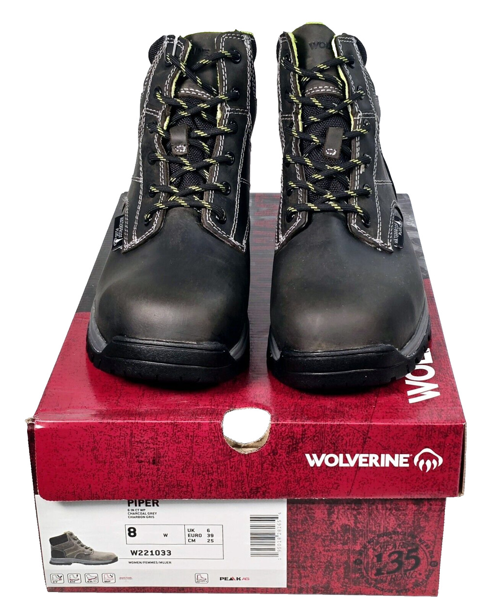 Wolverine PIPER Women's Size 8 W Waterproof Composite Toe 6" Work Boots W221033